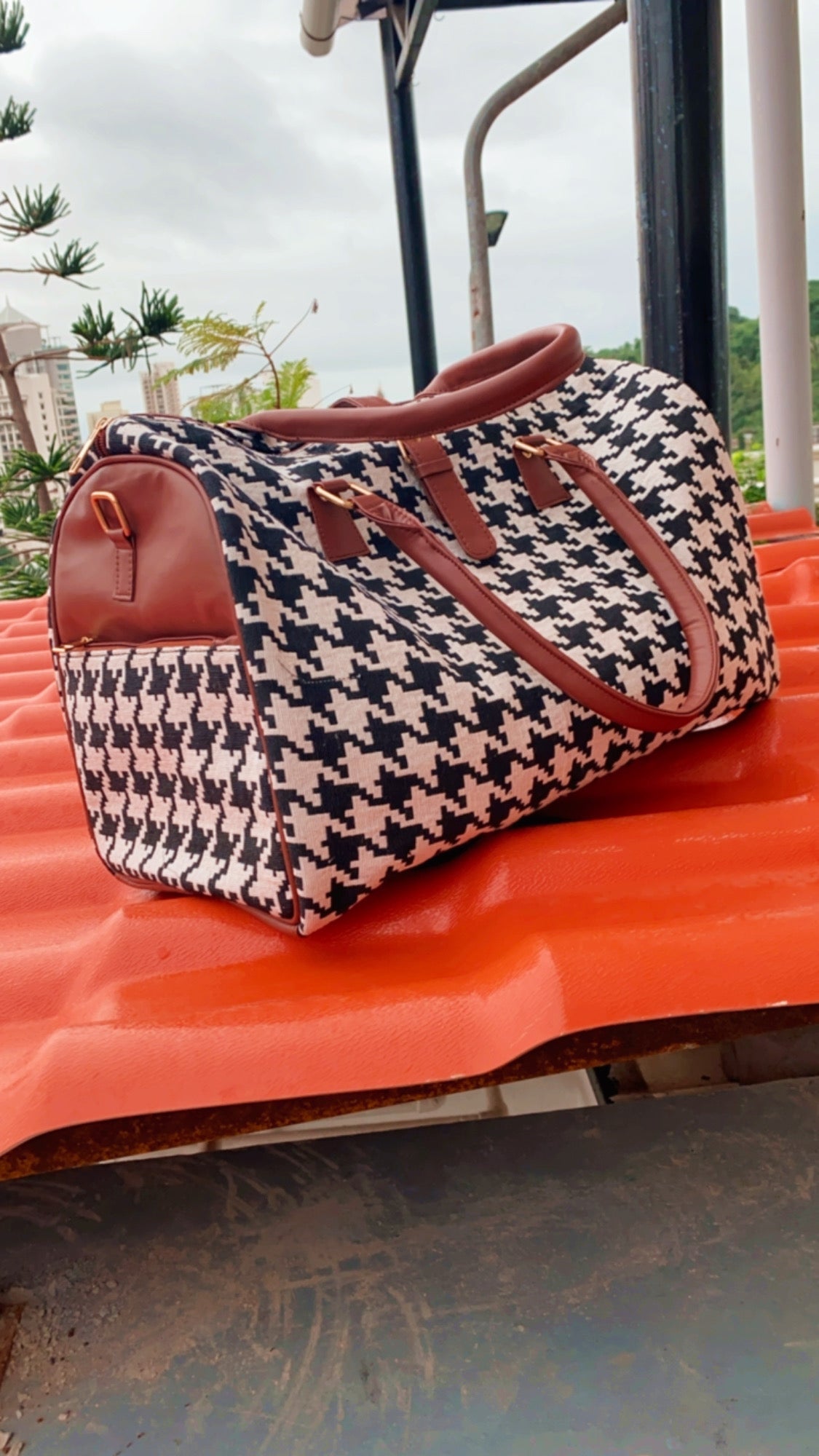 White Aztec duffle