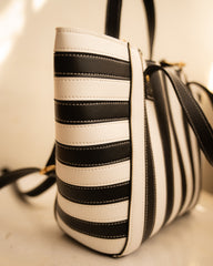 The stripey striped mini tote